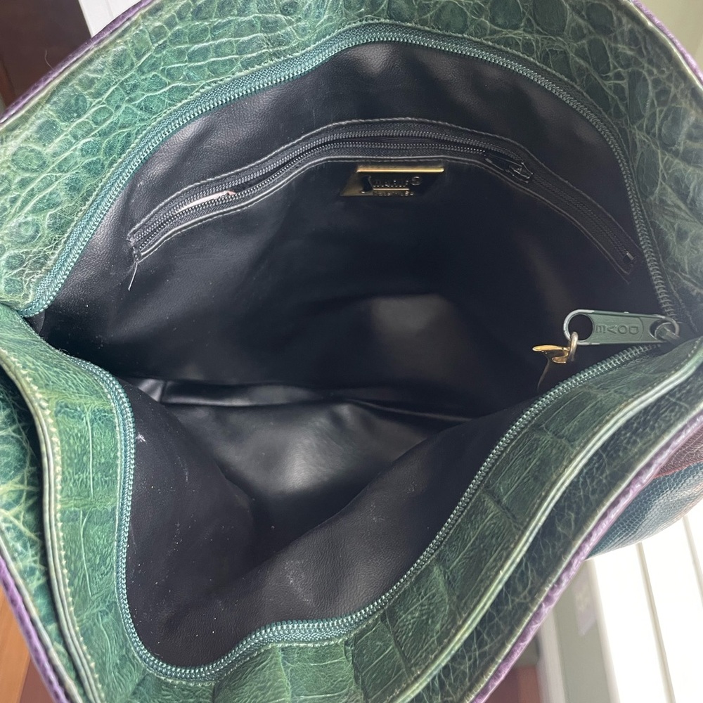 Leather Vintage Sharif Patchwork Purse | Jewel Tones | Crossbody Fantasy - Picture 7 of 16